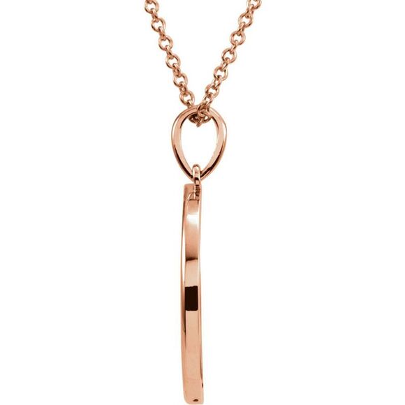 Polished Crescent Moon Necklace in 14k Rose Gold, 16 Inch - Picture 2 of 4